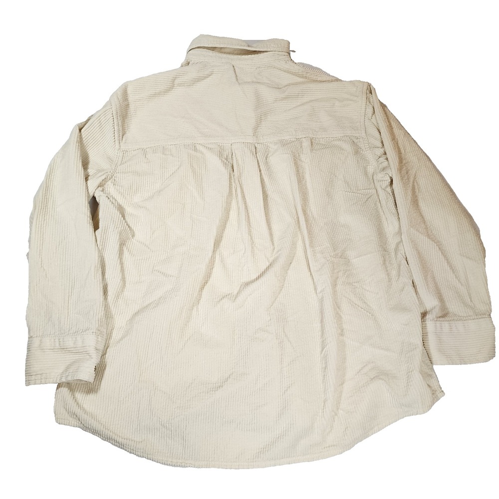 American Eagle Corduroy Womens M White Button Down Oversized Shirt - Picture 8 of 8